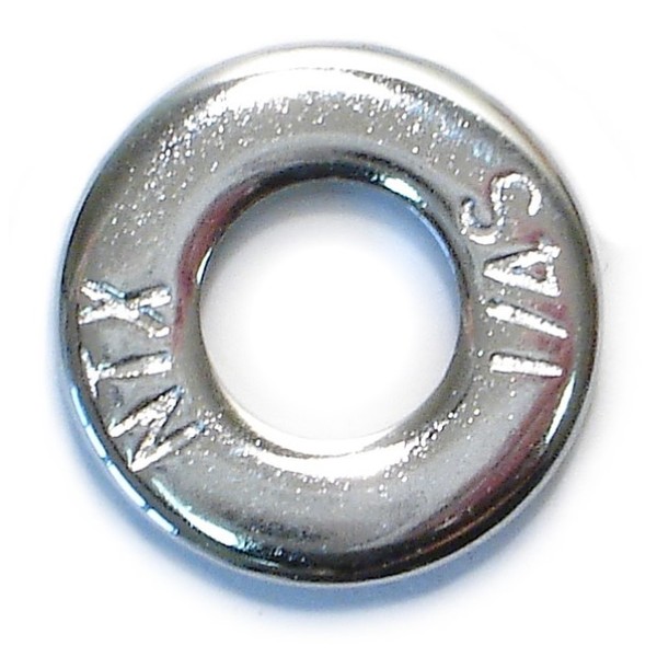 Midwest Fastener Flat Washer, Fits Bolt Size 1/4" , Steel Chrome Plated Finish, 10 PK 30121